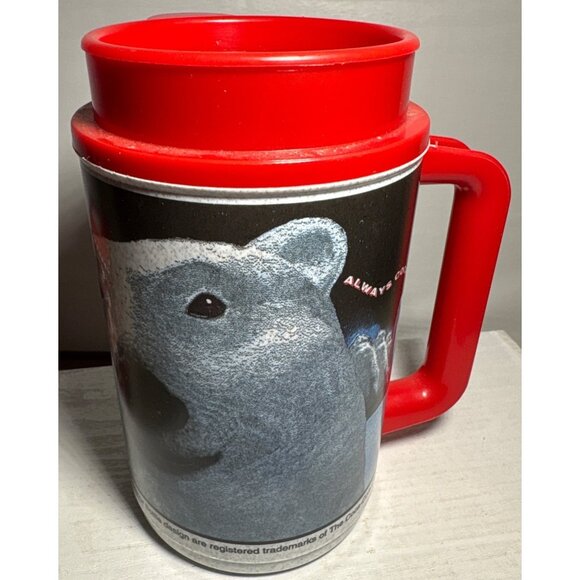 Vintage 1993 Coca-Cola Polar Bear Travel Mug With Red Lid & Handle - Picture 6 of 11